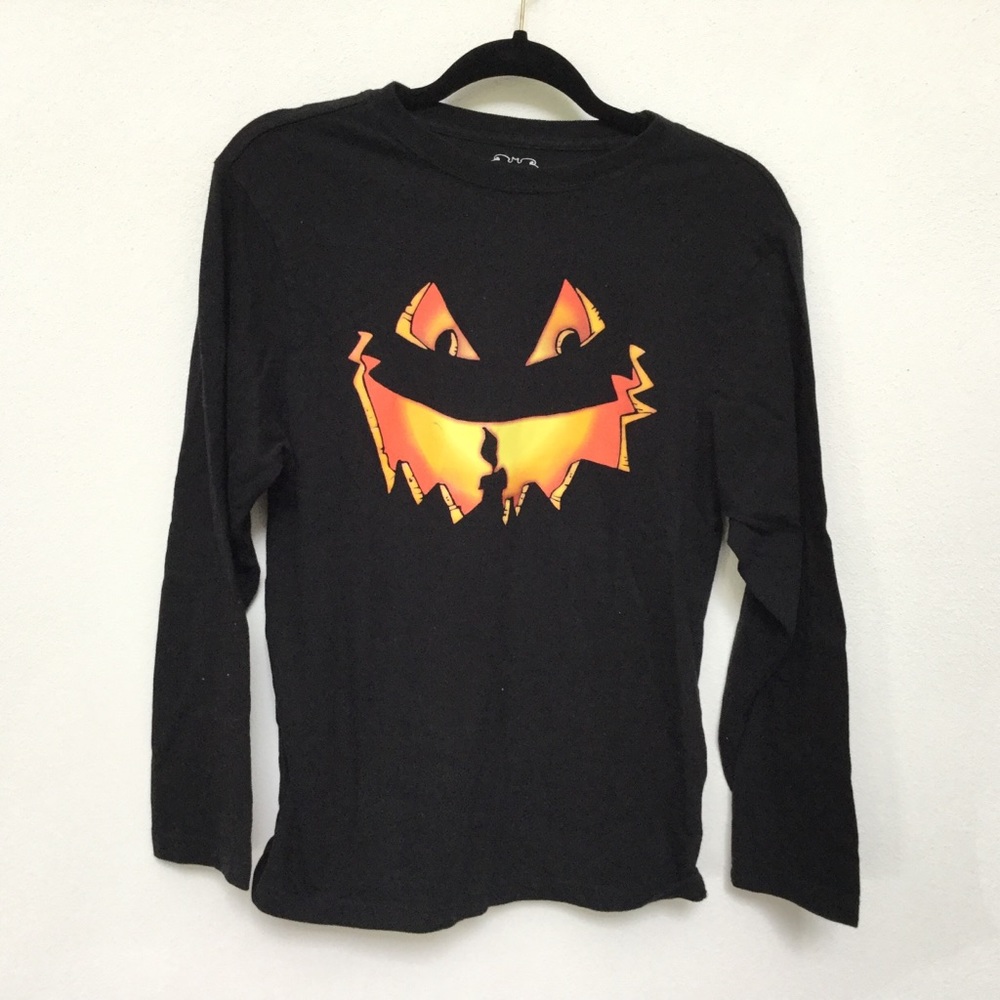 3/$25 Kids Black Halloween Jack O Lantern Shirt